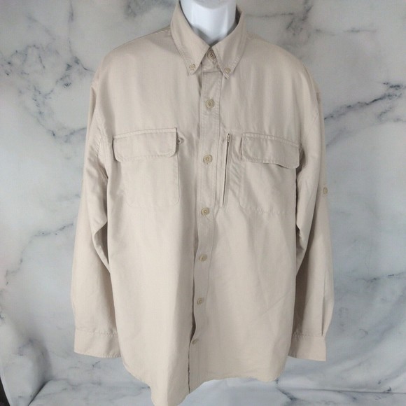 Duluth Trading Co Long Sleeve Fishing Shirt Mens Large 100% Nylon - Picture 1 of 10